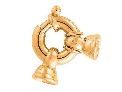 Mariner-ring Mit Geriffelten Glockenspitzen 13 Mm, 18k Gelbgold. Ref. 17054