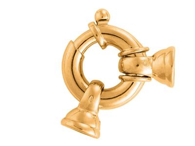 Mariner-ring Mit Geriffelten Glockenenden 15 Mm, 18k Gelbgold. Ref. 17055