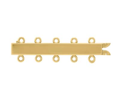 Schliee Rechteckig Glatt 30 Mm, 5 Reihen, 18k Gelbgold. Ref.07116-5bis