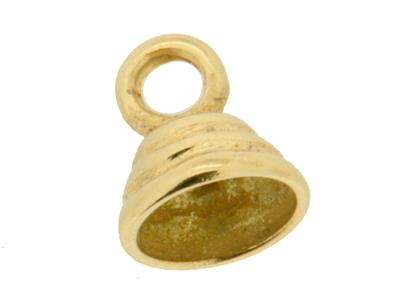 Runde Godronierte Endkappe 4,5 Mm, 18k Gelbgold. Ref. 07096