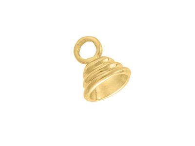 Runde Godronierte Endkappe 4,5 Mm, 18k Gelbgold. Ref. 07096 - Standard Bild - 2