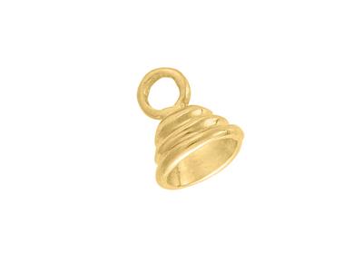 Rundes Godroniertes Endstück 4,5 Mm, 18k Gelbgold. Ref. 07096 - Standard Bild - 2