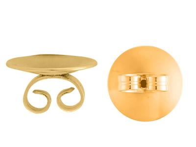 Gewolbter Ohrring-verschluss 6 Mm, 18k Gelbgold. Ref. 07406-6, Pro Stück