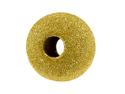 Schwere Laser-geätzte Kugel 2 Löcher, 10 Mm, 18 Karat Gelbgold