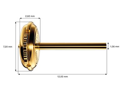 Smartlock-system 7 Mm, 12 MM Schaft, 18k Gelbgold 3n, Pro Stück - Standard Bild - 4