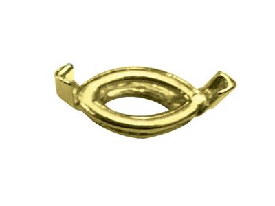 Fassung 2 Krallen Für 5,55 X 2,90 MM Großen Navette-stein, 18k Gelbgold 2n. Ref. 02115 - Standard Bild - 2