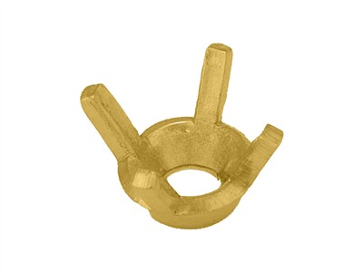 Fassung Mit 4 Krappen Für Runden Stein Von 3 Mm, 18k Gelbgold. Ref 01410