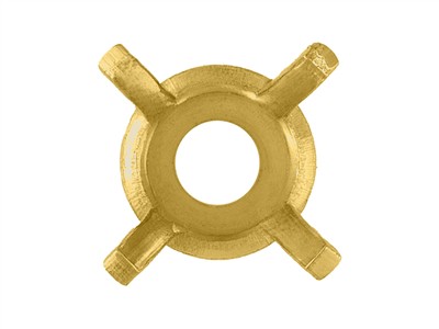 Fassung Mit 4 Krappen Für Runden Stein Von 5 Mm, 18k Gelbgold. Ref 01410 - Standard Bild - 3