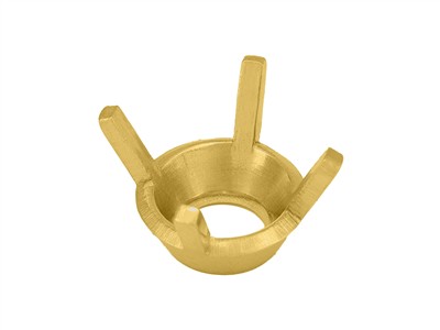 Fassung Mit 4 Krappen Für Runden Stein Von 7 Mm, 18k Gelbgold. Ref 01410