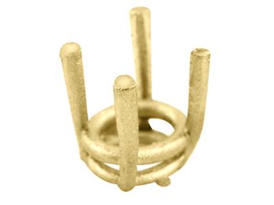 Fassung Mit 4 Ovalen Krappen 8,50 X7,50mm, 18k Gelbgold. Ref. 04146 - Standard Bild - 1