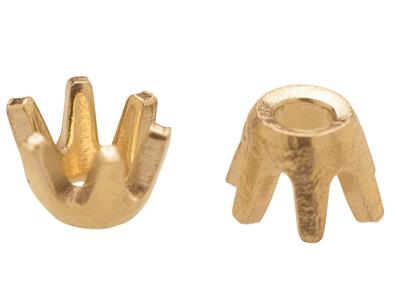 6-zinken-chaton Mit Runden Stein Von 1,7 Mm, 18k Gelbgold. Ref. 01007 - Standard Bild - 3