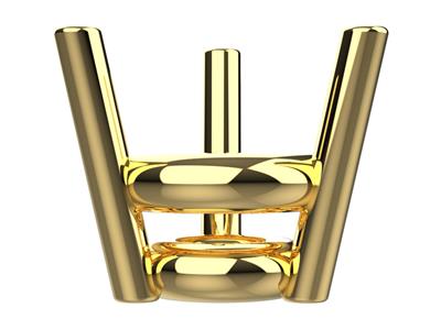 3d-krallenfassung, 3 Doppelzinken Für Runde Steine Von 3,60 Mm, 18k Gelbgold. Ref. 10300 - Standard Bild - 2