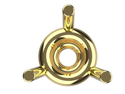 3d-krallenfassung, 3 Doppelzinken Für Runde Steine Von 3,60 Mm, 18k Gelbgold. Ref. 10300 - Standard Bild - 3
