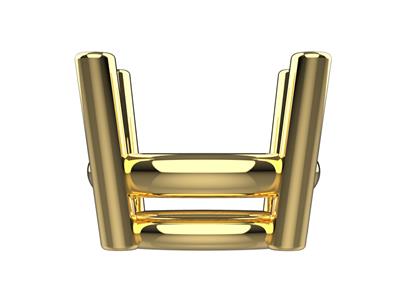 3d-krallenfassung, 4 Krappen Mit Doppelter Fassung Für Ovalen Stein 6 X 4 Mm, 18k Gelbgold. Ref. 10450 - Standard Bild - 2