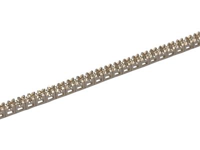 Rivi}re-armband Zum Fassen, Für 62 Runde Steine Von 0,03ct,18 Cm, Weißgold 18k Ni - Standard Bild - 2