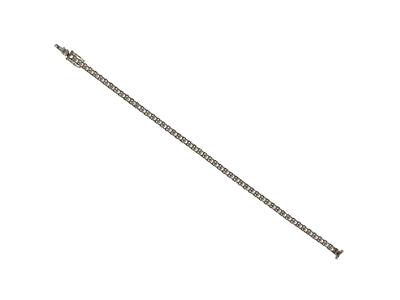 Rivi}re-armband Zum Einsetzen, Für 52 Runde Steine Von 0,13/0,14 Ct, 18 Cm, 18k Weißgold Ni - Standard Bild - 4