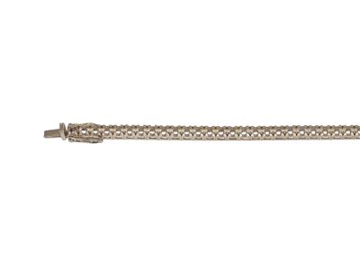 Armband Fluss Zum Fassen, Für 53 Runde Steine Von 0,05ct,18 Cm, 18k Weißgold Ni - Standard Bild - 1