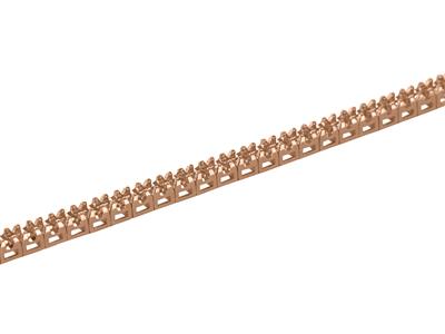 Rivi}re-armband Zum Einsetzen, Für 62 Runde Steine Von 0,03 Ct, 18 Cm,rotgold 18k 5n - Standard Bild - 2