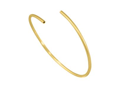 Armreif Flexibler Hohler Extra Leichter Ring 2,10 Mm, 58 X 48 Mm, Gelbgold 18k
