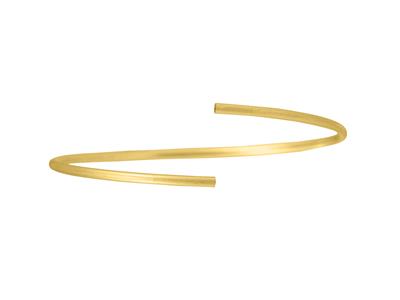 Armreif Flexibler Hohler Extra Leichter Ring 2,10 Mm, 58 X 48 Mm, Gelbgold 18k - Standard Bild - 3