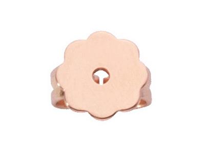 Ohrring-verschluss Mit Blumenplakette, 18k Rotgold. Ref. 07412, Pro Stück