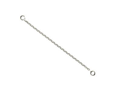 Sicherheitskette Für Armband 6cm, Runde Forat-maschen 1,17 Mm, 18k Weigold Rhodiniert .