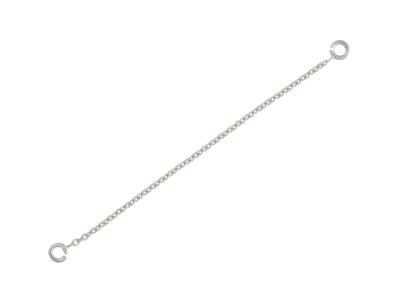 Sicherheitskette Für Armband 6cm, Runde Forat-maschen 1,17 Mm, 18k Weigold Rhodiniert