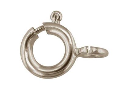 Standard-federringverschluss 6 Mm, 18k Weigold, Rhodiniert. Ref. 07052