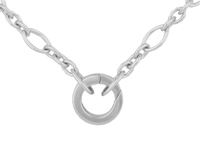 Unsichtbarer Verschluss 9,90 Mm, Flachrohr, Graugold 18k Rhodiniert - Standard Bild - 3