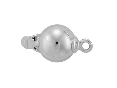 Fermoir Imperdable 8mm Boule Lisse Or Gris 18k Pd6,5