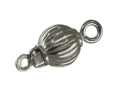 Fermoir Imperdable 8mm Boule Cotelee Or Gris 18k Pd6,5