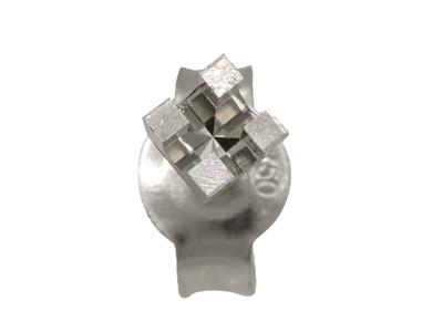 Ohrring Fertig Zum Einfassen 4 Quadratische Krappen, Für Stein Von 1,30mm, 18k Weißgold Rhodiniert, Pro S - Standard Bild - 3
