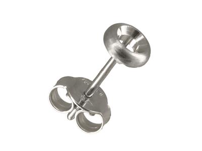Ohrring Zum Crimpen Des Reifens Bereit, Für 2,60 MM Stein, Gold Grey18k Rhodium, Das Stück - Standard Bild - 1