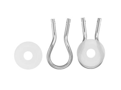 System Ohren Rackete 15,7 MM Und Stift, Weissgold 18k Pd 14, Paar