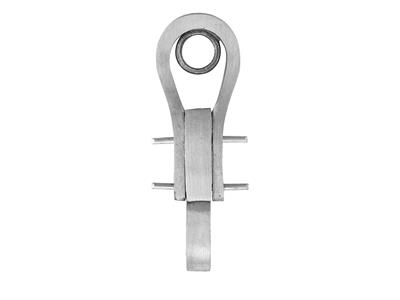 Ohrringsystem Clip 20 Mm, 18k Weißgold Pd 6. Ref. 7304-ter, Paar - Standard Bild - 2