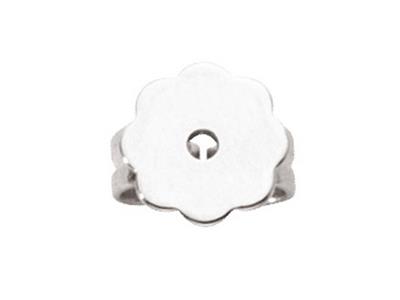 Ohrring-verschluss Mit Blumenplakette, 18k Graugold Pd 10. Ref. 07412, Pro Stück