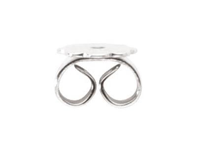 Ohrstecker Mit Blumenplakette, 18k Graugold Pd 10. Ref. 07412, Das Stück - Standard Bild - 2