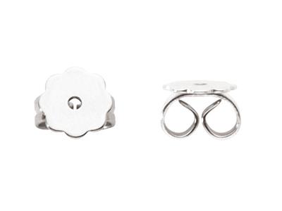 Ohrstecker Mit Blumenplakette, 18k Graugold Pd 10. Ref. 07412, Das Stück - Standard Bild - 3