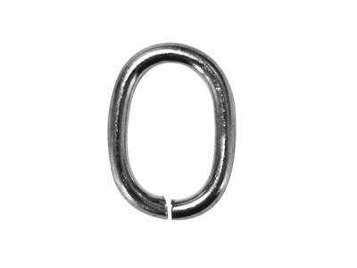 Ovale Anhängeröse 5 X 3,50 Mm, Draht 0,6mm, 18k Weissgold Pd 12,5 Poliert