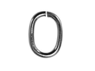 Ovale Anhängeröse 5 X 3,50 Mm, Draht 0,6mm, 18k Weissgold Pd 12,5 Poliert - Standard Bild - 2