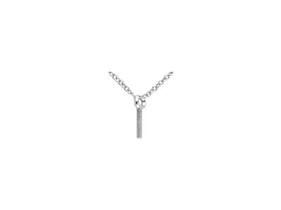 For\at-maschenhalskette, Mit Perlenstange Und Fassung Für Stein Von 0,01 Ct, 41+3 Cm, 18 Karat Weißgold Ißgold - Standard Bild - 3