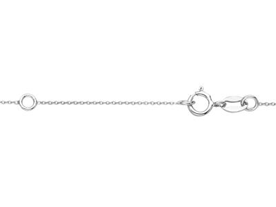 For\at-maschenhalskette, Mit Perlenstange Und Fassung Für Stein Von 0,01 Ct, 41+3 Cm, 18 Karat Weißgold Ißgold - Standard Bild - 4