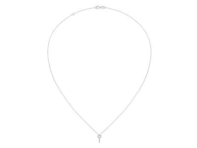 Halskette Forçat, Mit Stangenhalterung Für Perle Und Chaton Für Stein Von 0,05 Ct, 413 Cm, 18k Weigold