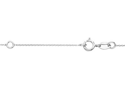 Halskette Forçat, Mit Stangenhalterung Für Perle Und Chaton Für Stein Von 0,05 Ct, 41+3 Cm, 18k Weißgold - Standard Bild - 4