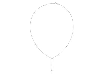 Collier y Mesh Ankerkette, Anhänger, Mit Halterungen Für Perlen Und Für 0,03 Ct Steine, 413 Cm, 18k Weigold