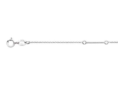 Armband Mit Quetschverschluß Netz Runde Ankerkette, Für 3 Perlen Und 6steine von 0,01 Ct, 18+1 Cm, 18k - Standard Bild - 3