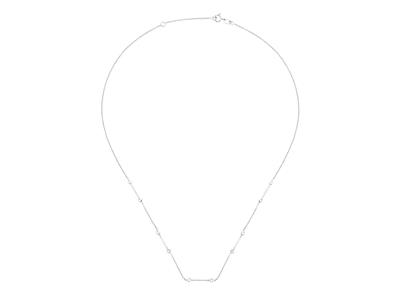 Collier Netz Ankerkette, Für 5 Perlen Und 10 Steine von 0,01 Ct, 423 Cm, 18k Graugold