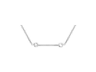 Collier Netz Ankerkette, Für 5 Perlen Und 10 Steine von 0,01 Ct, 42+3 Cm, 18k Graugold - Standard Bild - 3