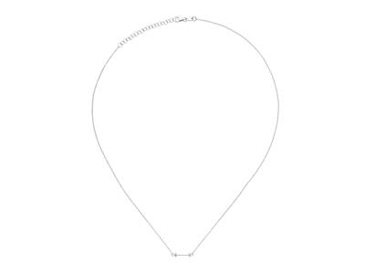 Collier Netz Ankerkette, Mit Stabhalterung Für Perle, 42+5 Cm, 18k Weißgold - Standard Bild - 1