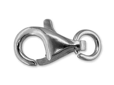 Gewölbter, Geprägter Handschellenverschluss Mit Losem Ring 13 Mm, 18k Weigold, Rhodiniert. Ref. 17034